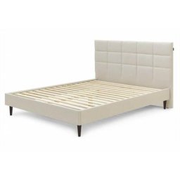 Lit Bobochic xs - Lit 140x190 cm carre avec lattes massives pieds bois wengé 140x190 Beige - Beige
