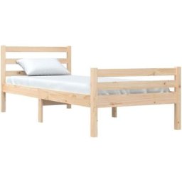 Cadre de lit Bois massif 100x200 cm Vidaxl Marron