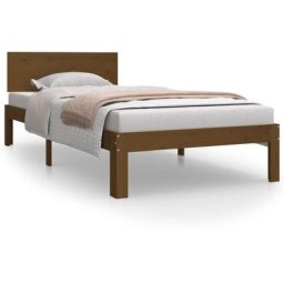 Cadre de lit Marron miel Bois de pin massif 90x200 cm Vidaxl Honey brown