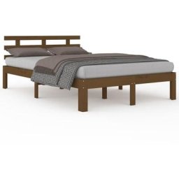 Cadre de lit Marron miel Bois massif 120x200 cm Vidaxl marron miel