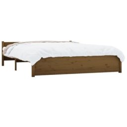 Cadre de lit Marron miel Bois massif 140x190 cm Vidaxl marron miel