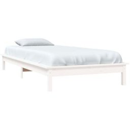 Cadre de lit Blanc 75x190 cm Bois pin massif Petit simple Vidaxl Blanc