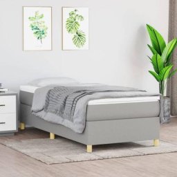 Haute qualité -Sommier à ressorts de lit Gris clair 90x200 cm pour 1 place / 1 personne Tissu