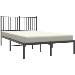Cadre de lit métal avec tête de lit noir 120x200 cm vidaXL - Noir