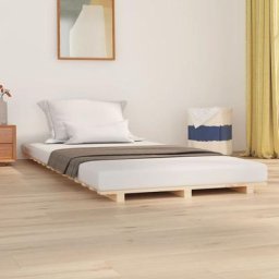 Lit simple pour adulte Moderne - Cadre de lit - 90x190 cm Bois de pin massif BV166434 Bonnevie Brun