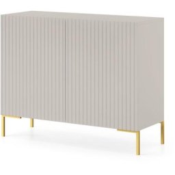 Selsey - lammelo - Commode à deux portes - gris-beige