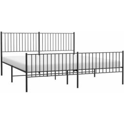 Vidaxl - Cadre de lit métal avec tête de lit/pied de lit noir 193x203 cm Noir