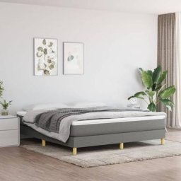 Haute qualité -Sommier à ressorts de lit Gris foncé 160x200 cm pour 2 places / 2 personnes Tissu