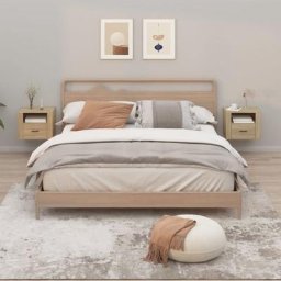 Moderne-Stil Tables de chevet murales 2 pcs Chêne sonoma 50x36x40 cm Pour chambre,Montage