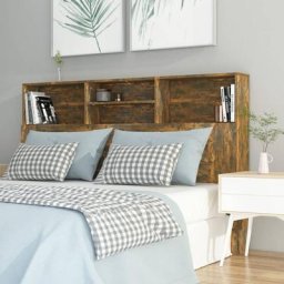 Tête de lit | Armoire de tête de lit Chêne fumé 160x19x103,5 cm 39613 - Brun