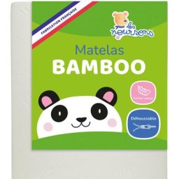 Matelas Bébé Bamboo - 60x120 cm - Doux et Absorbant - Déhoussable - Sans Traitement chimique