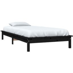 Cadre de lit Noir 90x190 cm Bois de pin massif Simple Vidaxl Noir