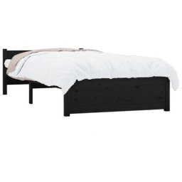 Cadre de lit Noir Bois massif 90x200 cm Vidaxl Noir