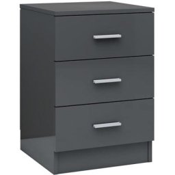 Table de chevet Gris brillant 38x35x56 cm Aggloméré vidaXL - gris brillant