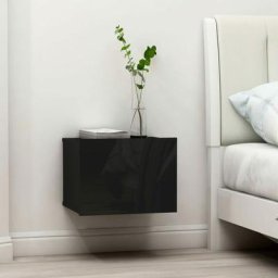 Lot de 2 Tables de chevet Tables d'appoint | Tables de nuit Noir brillant 40 x 30 x 30 cm Aggloméré