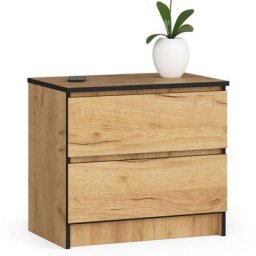 Commode Akord K60 Chêne Craft 60 cm 2 tiroirs façade Chêne Craft 60x40x55 cm