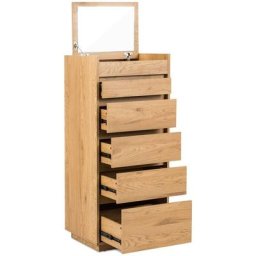 Gabin - Commode 5 tiroirs avec coiffeuse en bois couleur chêne - Bois