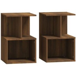Tables de chevet 2pcs Chêne marron 35x35x55cm Bois d'ingénierie Vidaxl Chêne marron