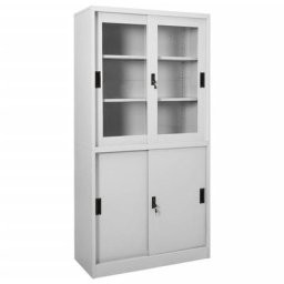 Armoire à bureau porte coulissante Gris clair 90x40x180cm Acier Vidaxl Gris clair