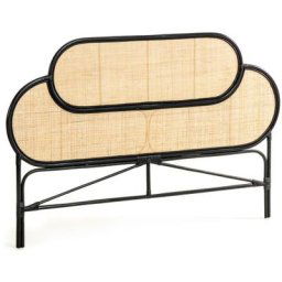 Tête de lit Lalita en rotin avec finition noire pour lit de 160 cm - Naturel - Kave Home