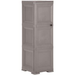 Armoire en plastique 40x43x125 cm Design de bois Gris vidaXL - Gris