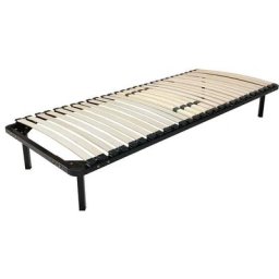 Anya - Sommier Noir Cadre a lattes Renforcé et Soutien Réglable + 4 Pieds 90x190 x 29 cm en Metal