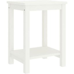 Table de nuit - Moderne Table de chevet Blanc 35x30x47 cm Bois de pin massif FR50560