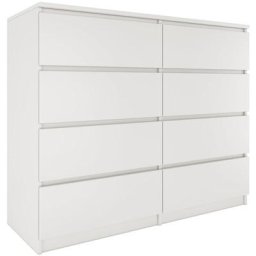 Milan Commode contemporaine chambre salon 120x97x40 Buffet 8 tiroirs coullissants Meuble de