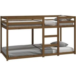 Lit superposé Marron miel 90x200 cm Bois de pin massif vidaXL - marron miel