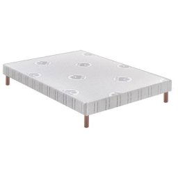 Sommier Bultex confort ferme 14 cm + pieds 2x80x200 - Blanc