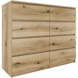 Milan - Commode moderne grande 8 tiroirs chambre salon - Dimensions 97x120x40 - Design minimaliste