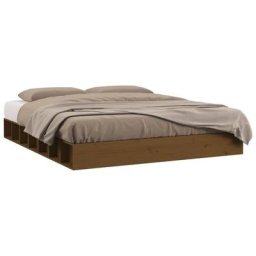 Cadre de lit Marron miel 120x200 cm Bois massif Vidaxl marron miel