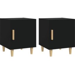 Tables de chevet 2 pcs Noir Bois d'ingénierie Vidaxl Noir
