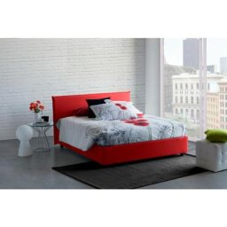Talamo Italia Lit simple Bruna, Lit conteneur avec revêtement en tissu, 100% Made in Italy,