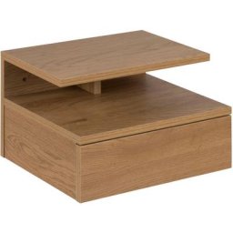 Ebuy24 - Ashlan Table de chevet murale avec 1 tablette de rangement, 1 tiroir, teinte naturelle.