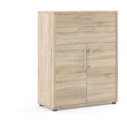Ebuy24 - Prisme Bureau de rangement à 2 tiroirs et 2 portes, imitation chêne. - Naturelle