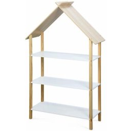 Alice's Garden - Etagère chambre enfant, 3 niveaux avec toit - Tobias - Bois massif en pin naturel