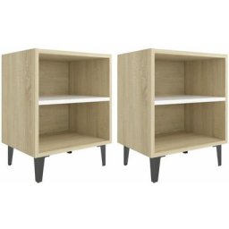 Table de chevet de jambe en métal avec un design moderne avec 2 compartiments de couleurs