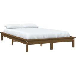 Cadre de lit Marron miel 140x200 cm Bois de pin massif Vidaxl marron miel