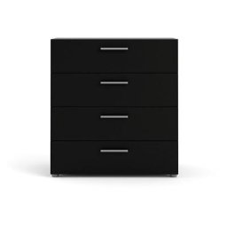 Petra Commode à 4 tiroirs, noir mat. - Noir