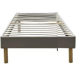 Gregory - Solide et Confortable Sommier Tapissier marron + Pieds en 20 cm pour matelas en 80x190
