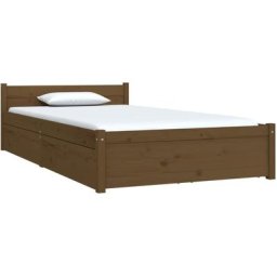 Cadre de lit avec tiroirs Marron miel 100x200 cm Vidaxl marron miel