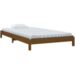 Lit empilable Marron miel 100x200 cm Bois de pin massif Vidaxl marron miel