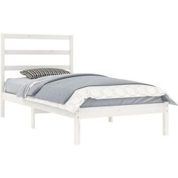 Cadre de lit Blanc Bois de pin massif 100x200 cm Vidaxl White