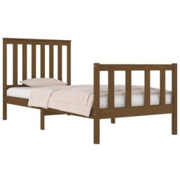 Cadre de lit Marron miel Bois de pin massif 90x190 cm Simple Vidaxl Honey brown