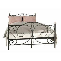 Lit Elmira 101, Noir, Unique, 120x200, Métal, Sommier à lattes, 125x207x104cm - Noir