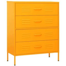 Vidaxl - Commode Jaune moutarde 80x35x101,5 cm Acier Mustard yellow