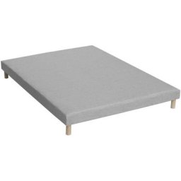 Sommier tapissier 160x200cm en bois massif à lattes recouvertes - Orson - Couleur - Gris