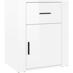 Table de chevet Blanc brillant 50x36x60 cm Bois d'ingénierie Vidaxl Blanc brillant