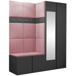 Ensemble entrée Hartford 278, Manila 09, 186x158x46cm, Miroir, Graphite, Stratifié, Tapisserie,